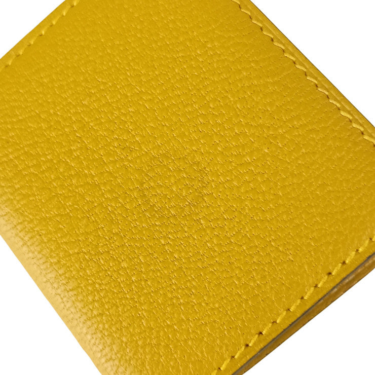 HERMES エルメス フォトケース ミニ フォトケース マスタード系 シェーブル ユニセックス フォトフレーム 写真入れ 美品