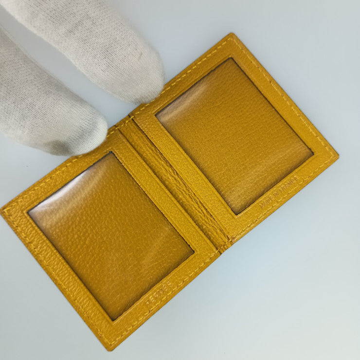 HERMES エルメス フォトケース ミニ フォトケース マスタード系 シェーブル ユニセックス フォトフレーム 写真入れ 美品