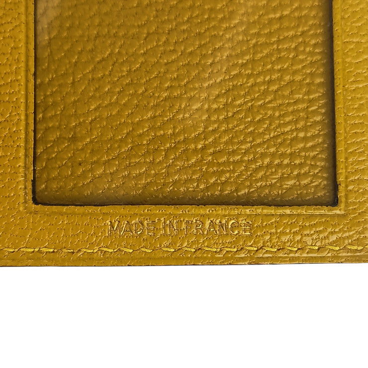 HERMES エルメス フォトケース ミニ フォトケース マスタード系 シェーブル ユニセックス フォトフレーム 写真入れ 美品