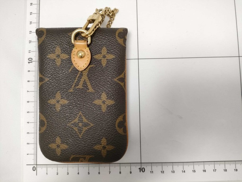LOUIS VUITTON ルイヴィトン ポーチ エテュイテレフォンヌMM M66546 ブラウン系 モノグラム ユニセックス マルチケース スマホケース ゴールド金具 美品