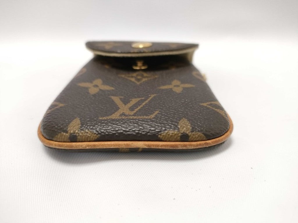 LOUIS VUITTON ルイヴィトン ポーチ エテュイテレフォンヌMM M66546 ブラウン系 モノグラム ユニセックス マルチケース スマホケース ゴールド金具 美品