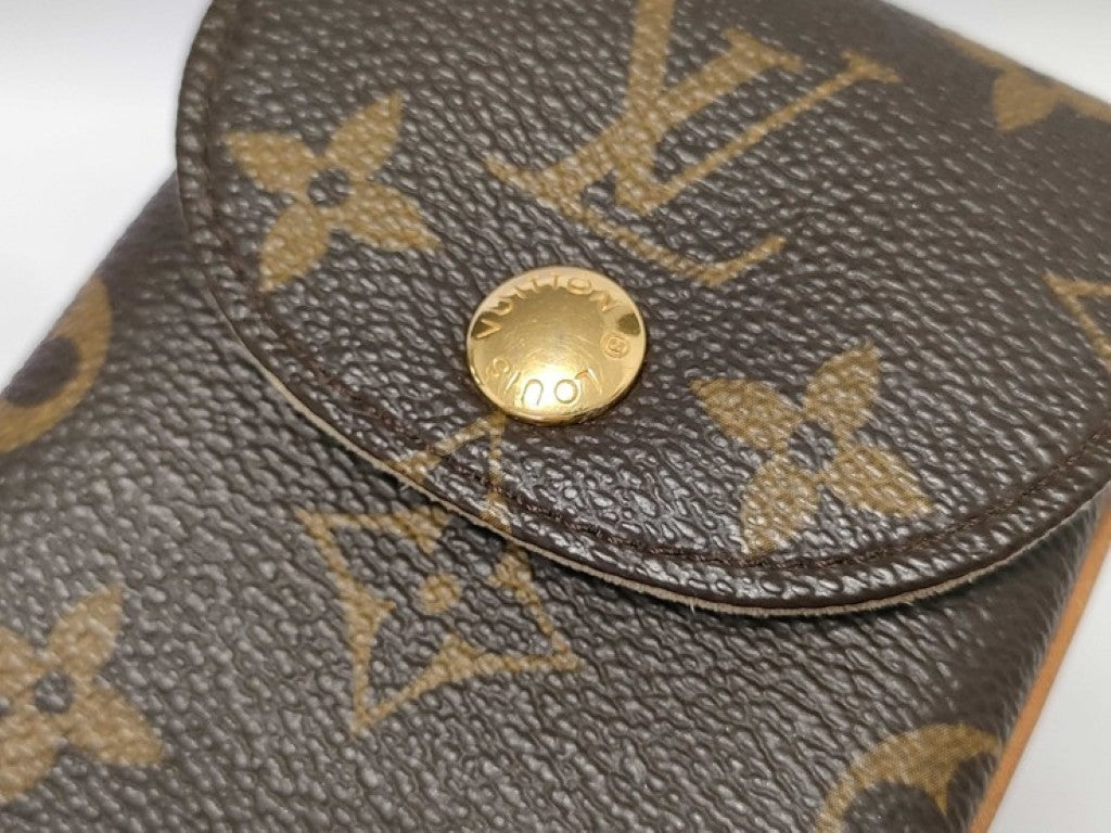LOUIS VUITTON ルイヴィトン ポーチ エテュイテレフォンヌMM M66546 ブラウン系 モノグラム ユニセックス マルチケース スマホケース ゴールド金具 美品