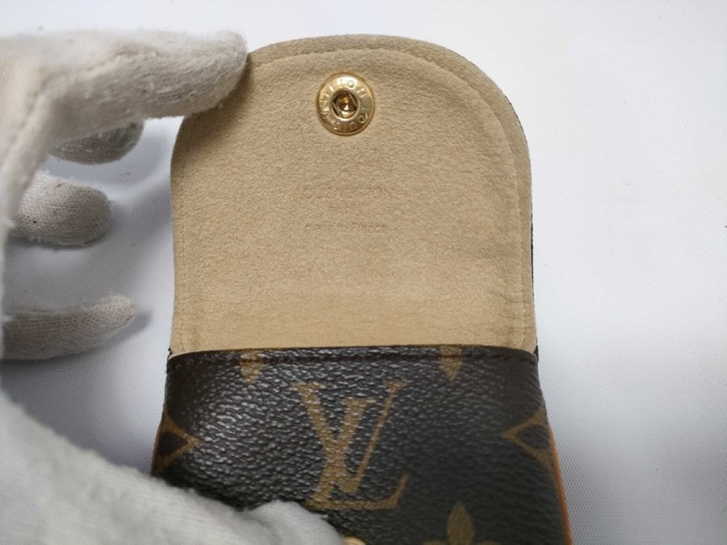 LOUIS VUITTON ルイヴィトン ポーチ エテュイテレフォンヌMM M66546 ブラウン系 モノグラム ユニセックス マルチケース スマホケース ゴールド金具 美品
