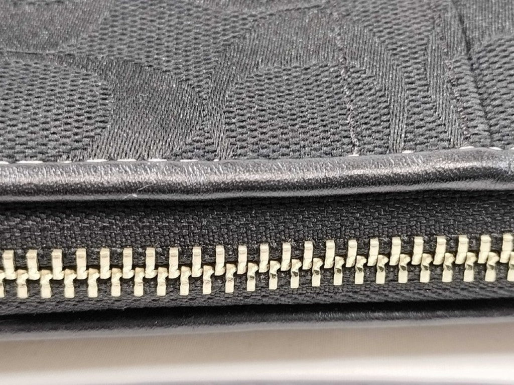 COACH コーチ ハンドバッグ シグネチャー 8K01 ブラック系 キャンバス レザー レディース ショルダーバッグ シルバー金具 美品
