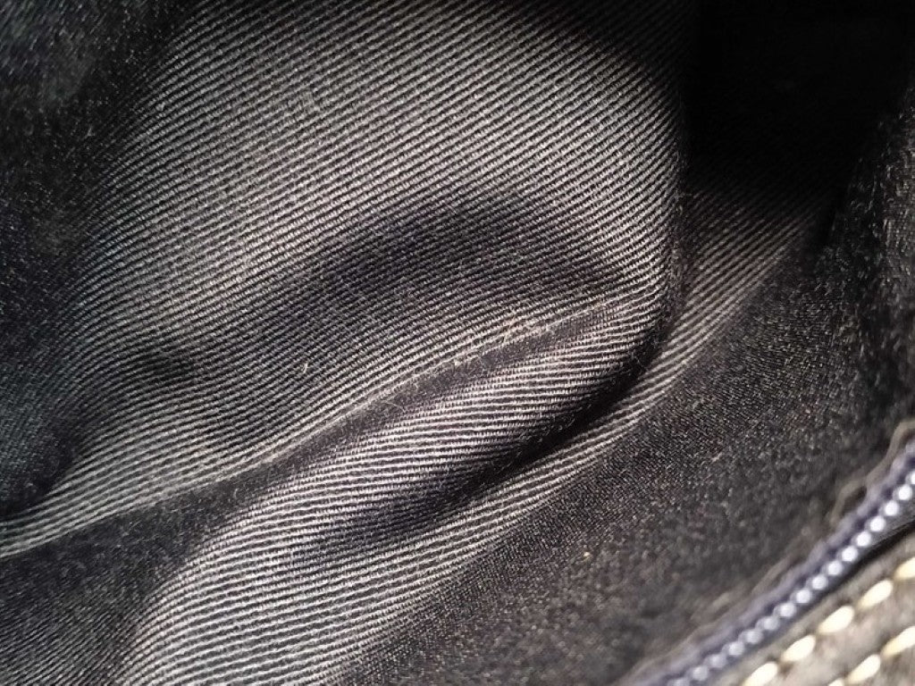 COACH コーチ ハンドバッグ シグネチャー 8K01 ブラック系 キャンバス レザー レディース ショルダーバッグ シルバー金具 美品