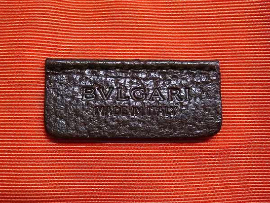BVLGARI ブルガリ ショルダーバッグ ロゴマニア ブラウン キャンバス レザー レディース シルバー金具 美品