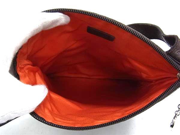 BVLGARI ブルガリ ショルダーバッグ ロゴマニア ブラウン キャンバス レザー レディース シルバー金具 美品