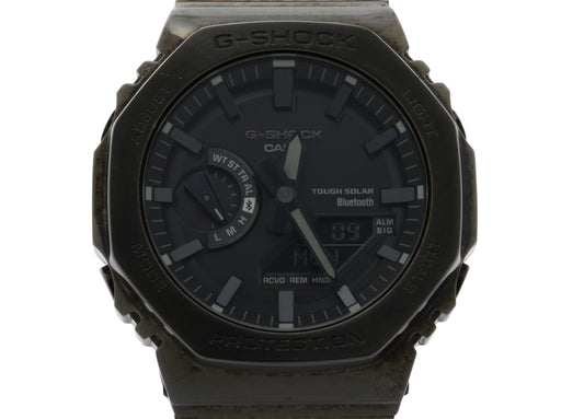 CASIO カシオ 時計 GSHOCK FULL METAL 2100 Series GMB2100BD1AJF ブラック ステンレススチール メンズ アナデジ 美品
