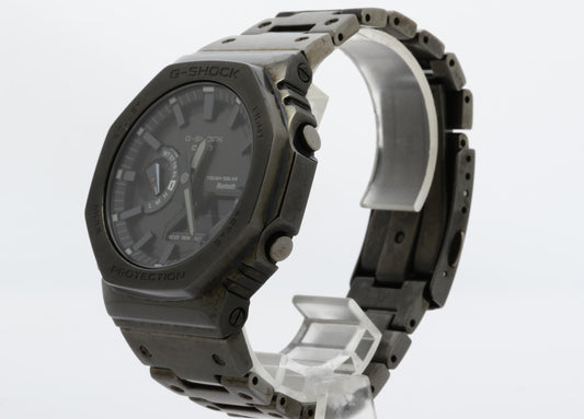 CASIO カシオ 時計 GSHOCK FULL METAL 2100 Series GMB2100BD1AJF ブラック ステンレススチール メンズ アナデジ 美品