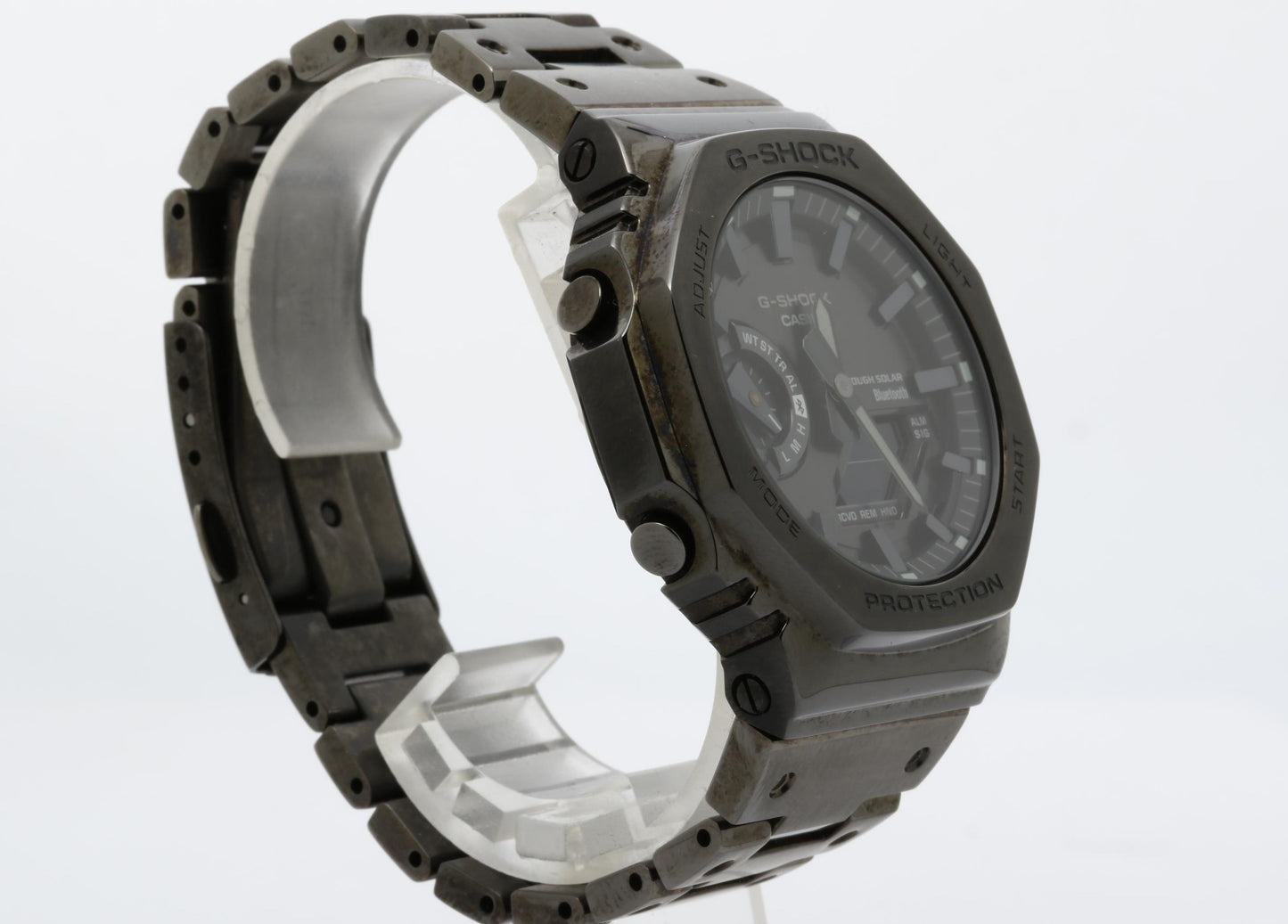 CASIO カシオ 時計 GSHOCK FULL METAL 2100 Series GMB2100BD1AJF ブラック ステンレススチール メンズ アナデジ 美品