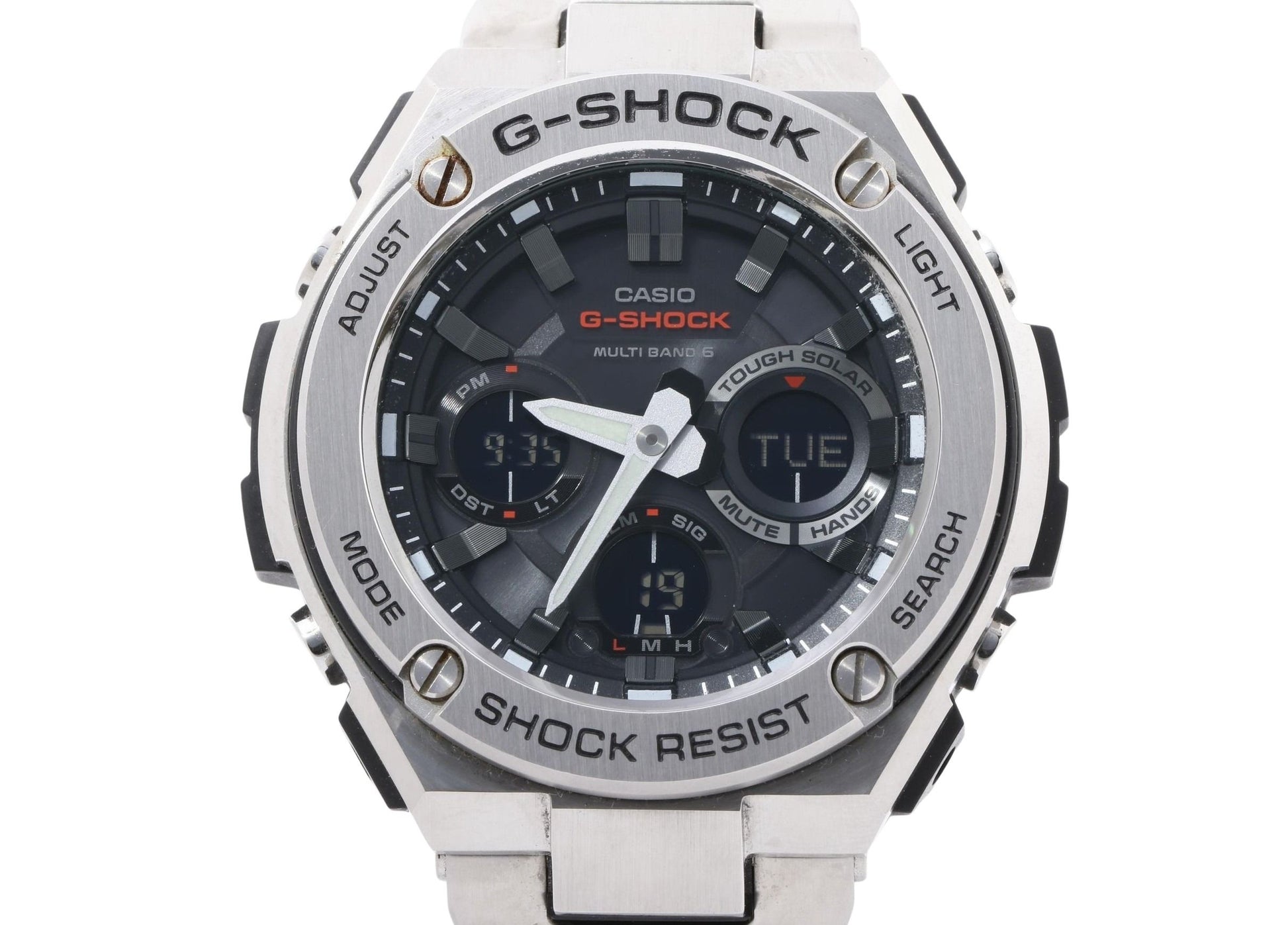 CASIO カシオ 時計 GSHOCK GSTEEL GSTW100 Series GSTW110D1AJF ブラック シルバー 樹脂／ステンレススチール メンズ アナデジ 美品