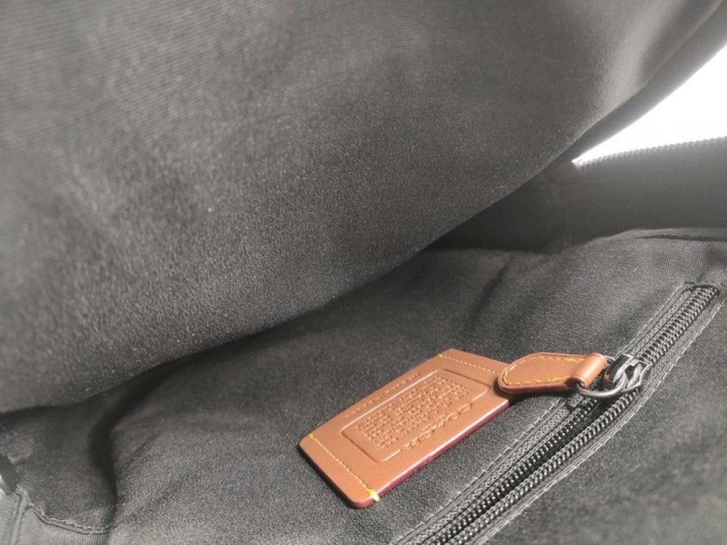 COACH コーチ ボディバッグ シグネチャー CZ393 ブラック系 PVC×レザー ユニセックス ショルダーバッグ 超美品