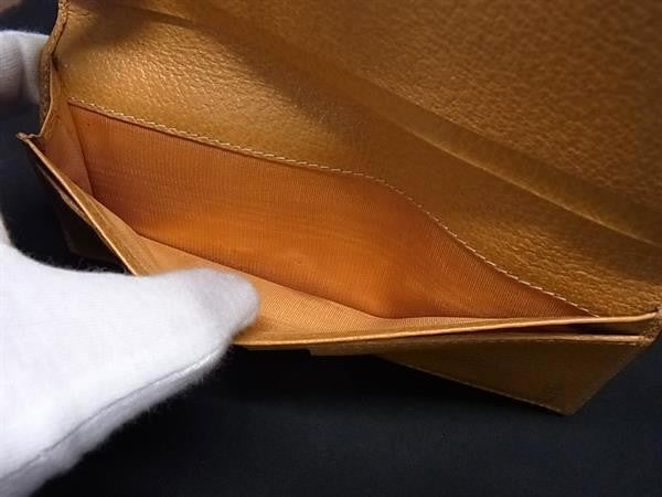 GUCCI グッチ 長財布 035.3662.1664.0 ブラウン系×ゴールド系 レザー レディース 二つ折り ゴールド金具 美品