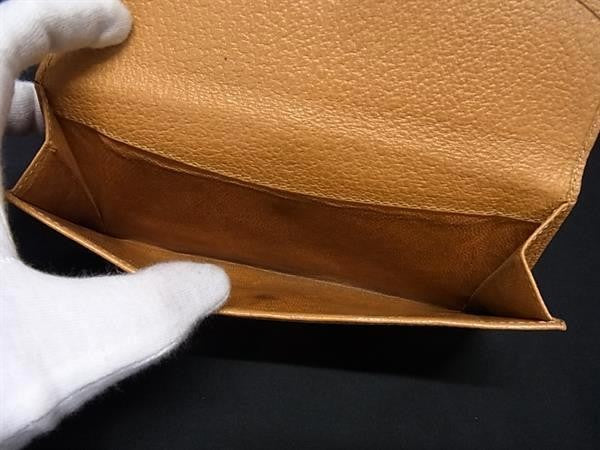 GUCCI グッチ 長財布 035.3662.1664.0 ブラウン系×ゴールド系 レザー レディース 二つ折り ゴールド金具 美品