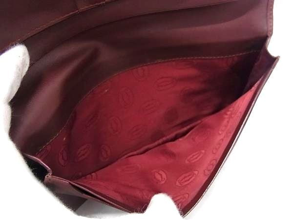CARTIER カルティエ 長財布 マストライン ボルドー系 レザー メンズ 二つ折り 美品