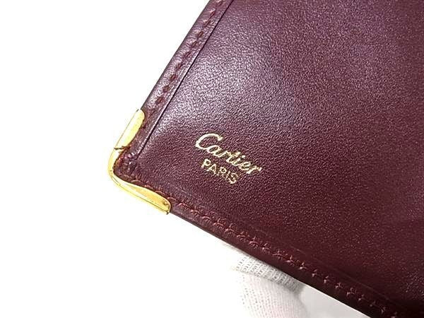 CARTIER カルティエ 長財布 マストライン ボルドー系 レザー メンズ 二つ折り 美品
