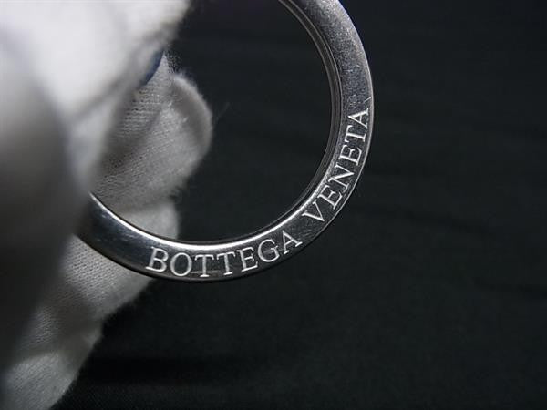 BOTTEGA VENETA ボッテガヴェネタ バッグチャーム イントレチャート 629552 ブルー系 レザー ユニセックス キーホルダー キーリング 美品