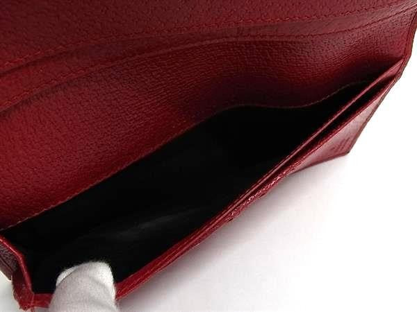 GUCCI グッチ 長財布 035 2031 2065 レッド系 レザー レディース Wホック 2つ折り シルバー金具 美品