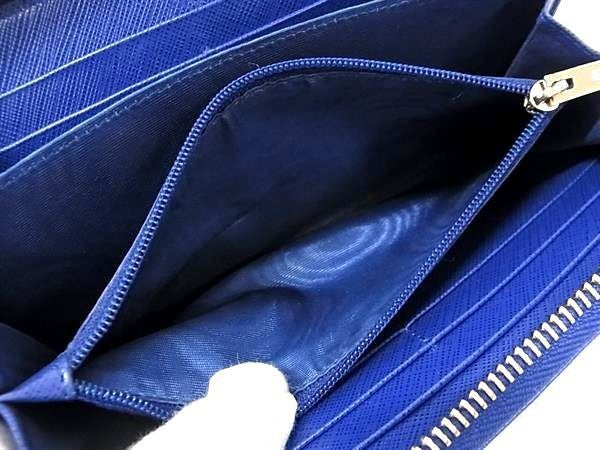 SALVATORE FERRAGAMO フェラガモ 長財布 ガンチーニ IY-22B 300 ブルー系 レザー ユニセックス ラウンドファスナー ゴールド金具 美品