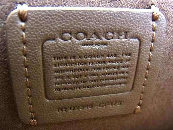 COACH コーチ ショルダーバッグ シグネチャー CF475 ブラウン系 PVC レザー レディース チェーン ゴールド金具 美品
