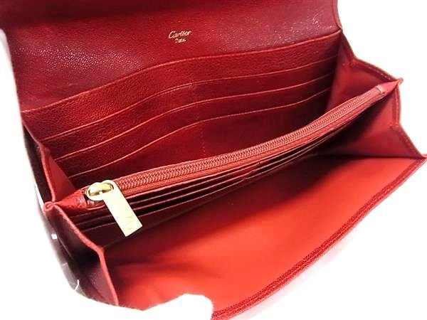 CARTIER カルティエ 長財布 ラブコレクション レッド系 レザー レディース 二つ折り 美品
