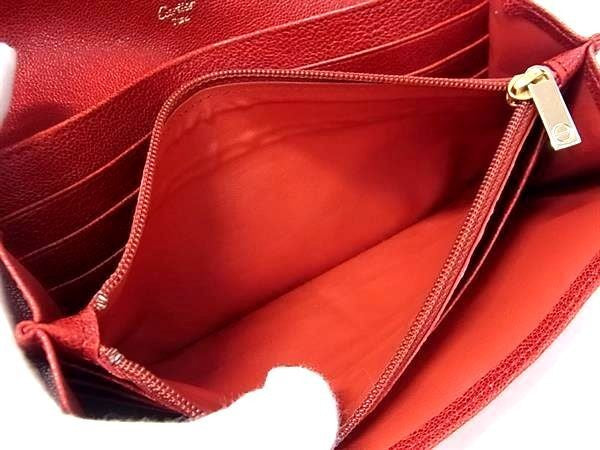 CARTIER カルティエ 長財布 ラブコレクション レッド系 レザー レディース 二つ折り 美品