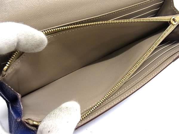 CELINE セリーヌ 長財布 マルチファンクション ブルー系 レザー ユニセックス 二つ折り ゴールド金具 美品