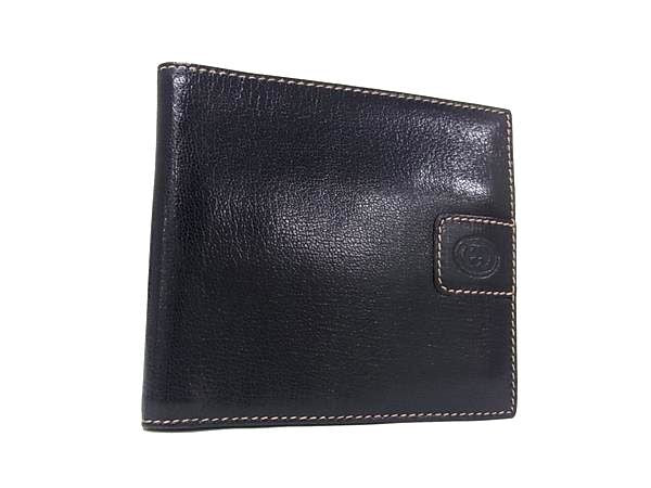 GUCCI グッチ 二つ折り財布 オールドグッチ 034・114・0503 ブラック系 レザー メンズ 美品