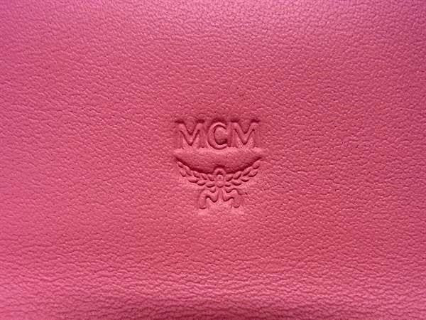 MCM エムシーエム 三つ折り財布 パトリシア MYSBAPA01QV001 ピンク系 レザー レディース ゴールド金具 美品