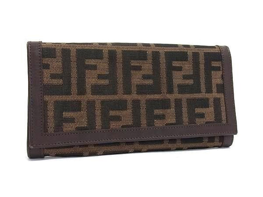 FENDI フェンディ 長財布 ズッカ 2807 30851 99 ブラウン系 キャンバス×レザー メンズ 美品