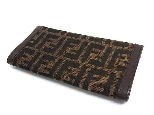 FENDI フェンディ 長財布 ズッカ 2807 30851 99 ブラウン系 キャンバス×レザー メンズ 美品