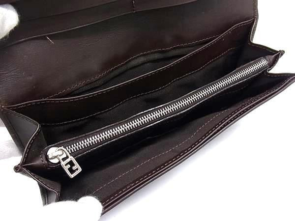 FENDI フェンディ 長財布 ズッカ 2807 30851 99 ブラウン系 キャンバス×レザー メンズ 美品