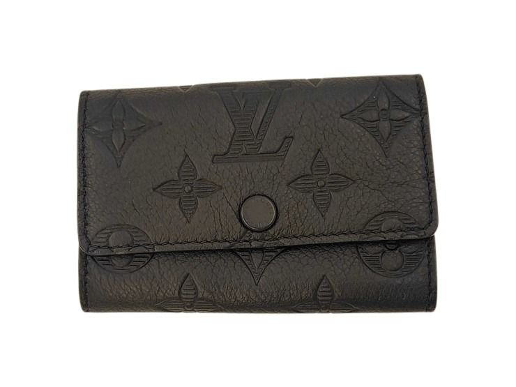 LOUIS VUITTON ルイヴィトン キーケース ミュルティクレ6 M14825 ブラック系 モノグラム シャドウ ユニセックス シルバー金具 美品