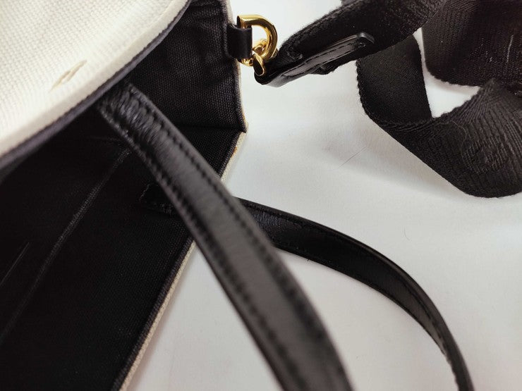 GIVENCHY ジバンシィ ハンドバッグ Gトートミニ ベージュ×ブラック系 キャンバス×レザー レディース 2WAY ショルダーバッグ トートバッグ 美品