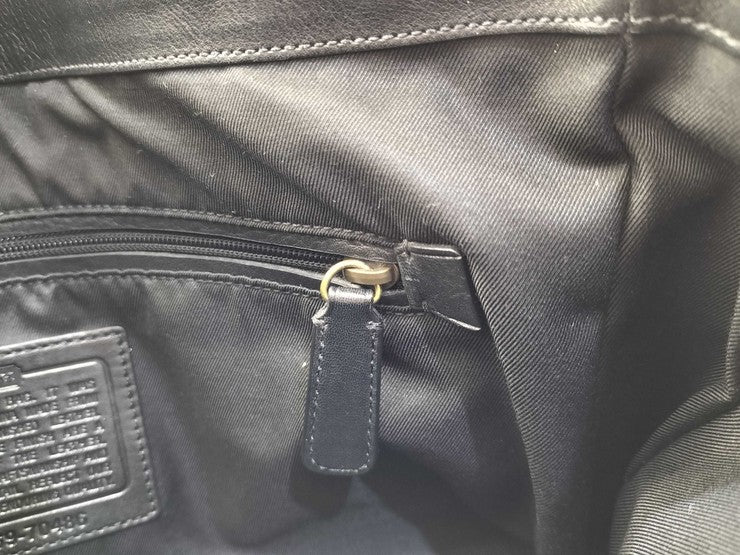 COACH コーチ ショルダーバッグ Bleecker Courier Bag ブリーカー クーリエバッグ 70486 ブラック系 レザー メンズ メッセンジャーバッグ ゴールド金具 美品