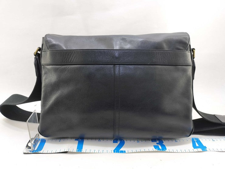 COACH コーチ ショルダーバッグ Bleecker Courier Bag ブリーカー クーリエバッグ 70486 ブラック系 レザー メンズ メッセンジャーバッグ ゴールド金具 美品