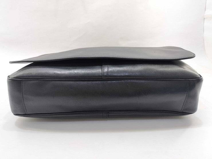 COACH コーチ ショルダーバッグ Bleecker Courier Bag ブリーカー クーリエバッグ 70486 ブラック系 レザー メンズ メッセンジャーバッグ ゴールド金具 美品
