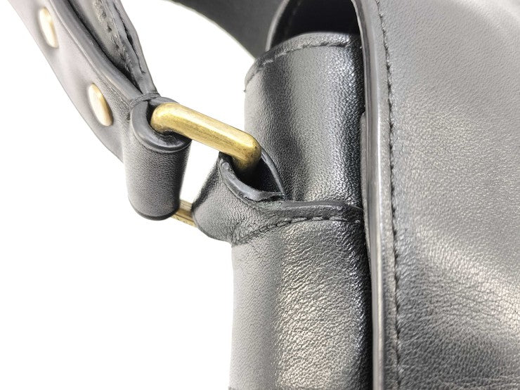 COACH コーチ ショルダーバッグ Bleecker Courier Bag ブリーカー クーリエバッグ 70486 ブラック系 レザー メンズ メッセンジャーバッグ ゴールド金具 美品