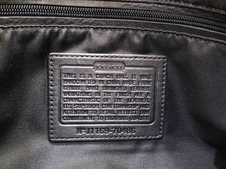 COACH コーチ ショルダーバッグ Bleecker Courier Bag ブリーカー クーリエバッグ 70486 ブラック系 レザー メンズ メッセンジャーバッグ ゴールド金具 美品