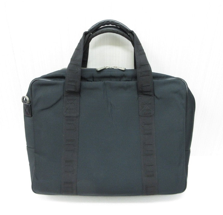 dunhill ダンヒル ビジネスバッグ トラベラーズ LC6030A ブラック系 ナイロン レザー メンズ 2WAY ショルダーバッグ シルバー金具