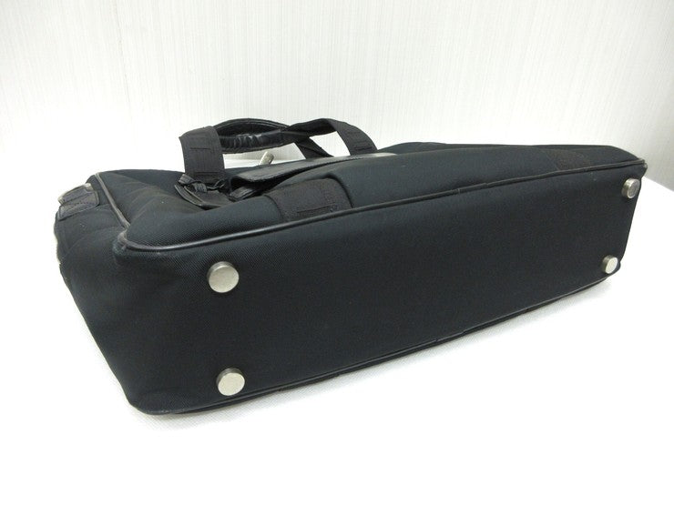 dunhill ダンヒル ビジネスバッグ トラベラーズ LC6030A ブラック系 ナイロン レザー メンズ 2WAY ショルダーバッグ シルバー金具