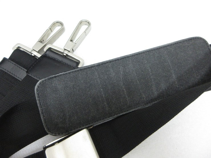 dunhill ダンヒル ビジネスバッグ トラベラーズ LC6030A ブラック系 ナイロン レザー メンズ 2WAY ショルダーバッグ シルバー金具