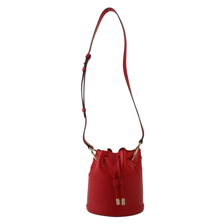 CHRISTIAN LOUBOUTIN クリスチャン ルブタン ショルダーバッグ BY MY SIDE BUCKET バイマイサイド バケット 3235080 レッド系 レザー レディース クロスボディバッグ 巾着バッグ シルバー金具 新品未使用展示品