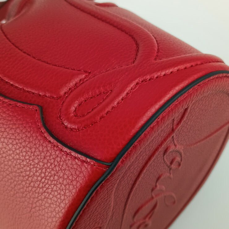 CHRISTIAN LOUBOUTIN クリスチャン ルブタン ショルダーバッグ BY MY SIDE BUCKET バイマイサイド バケット 3235080 レッド系 レザー レディース クロスボディバッグ 巾着バッグ シルバー金具 新品未使用展示品