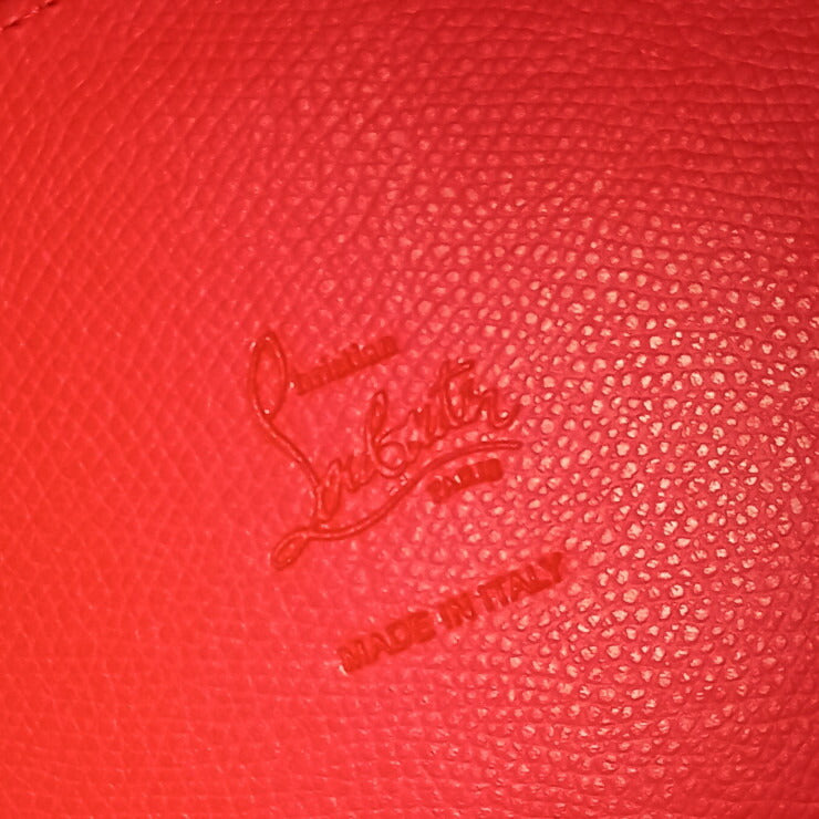 CHRISTIAN LOUBOUTIN クリスチャン ルブタン ショルダーバッグ BY MY SIDE BUCKET バイマイサイド バケット 3235080 レッド系 レザー レディース クロスボディバッグ 巾着バッグ シルバー金具 新品未使用展示品