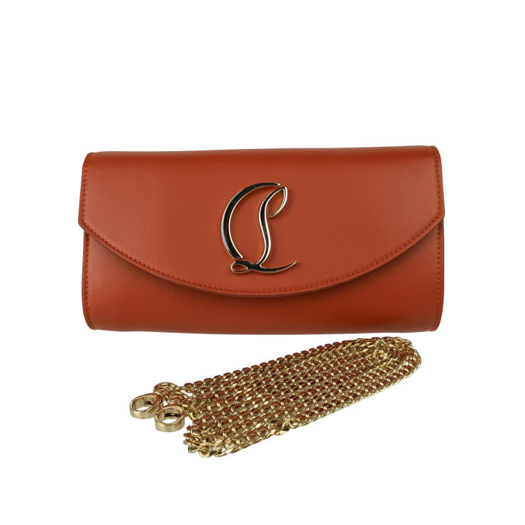 CHRISTIAN LOUBOUTIN クリスチャン ルブタン ショルダーバッグ LOUBI54 WALLET ON A R689 ROUQUINE TU 1235118 オレンジ系 レザー レディース チェーンウォレット ルビ54 ゴールド金具 新品未使用展示品