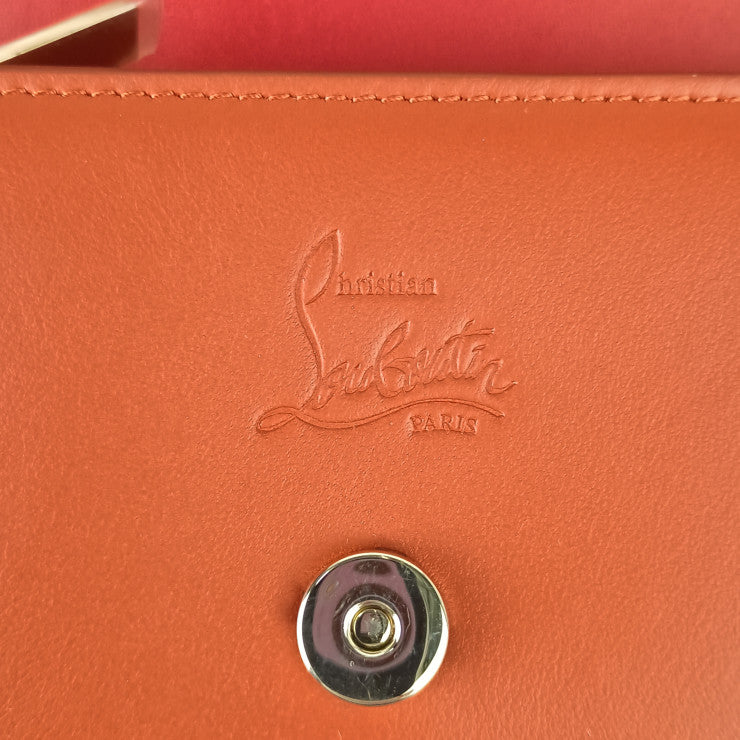 CHRISTIAN LOUBOUTIN クリスチャン ルブタン ショルダーバッグ LOUBI54 WALLET ON A R689 ROUQUINE TU 1235118 オレンジ系 レザー レディース チェーンウォレット ルビ54 ゴールド金具 新品未使用展示品
