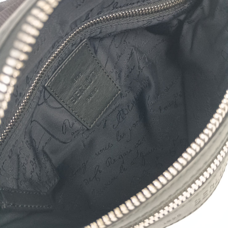 Berluti ベルルッティ ウエストバッグ ブラック マルチカラー系 ナイロン レザー ユニセックス ボディバッグ シルバー金具 美品