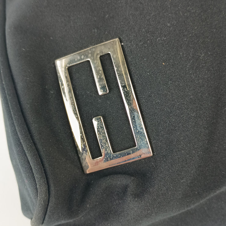 FENDI フェンディ ハンドバッグ マンマバケット ワンショルダーバッグ 26637 ブラック系 キャンバス レディース シルバー金具 美品