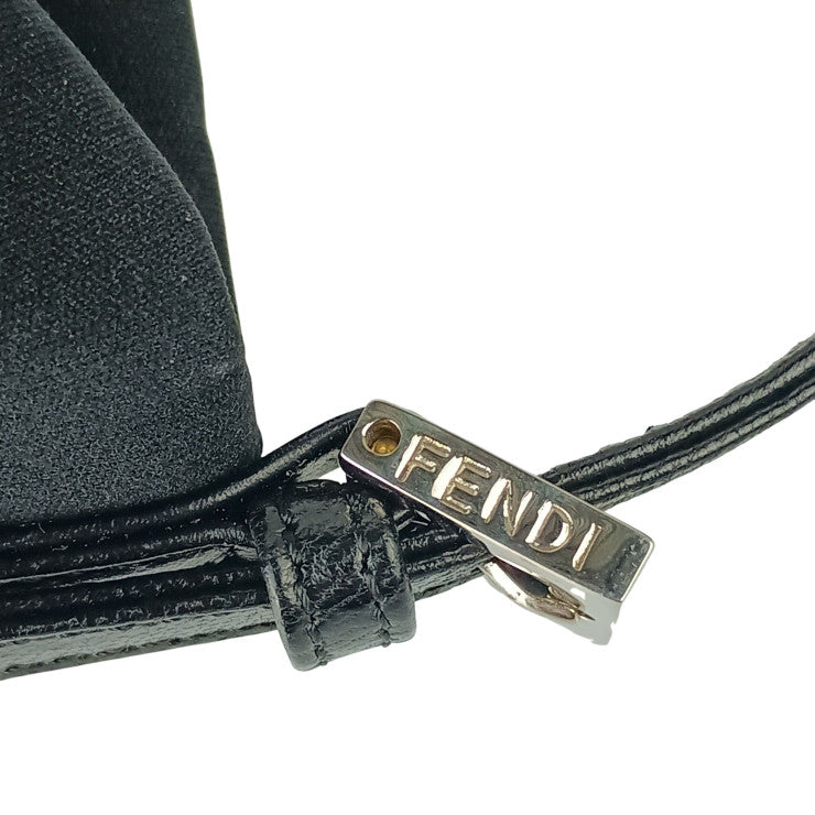 FENDI フェンディ ハンドバッグ マンマバケット ワンショルダーバッグ 26637 ブラック系 キャンバス レディース シルバー金具 美品